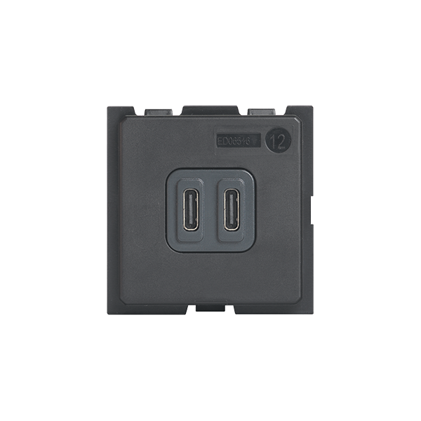 Base cargador doble USB Living Now - Tipo C+C - 2mod
