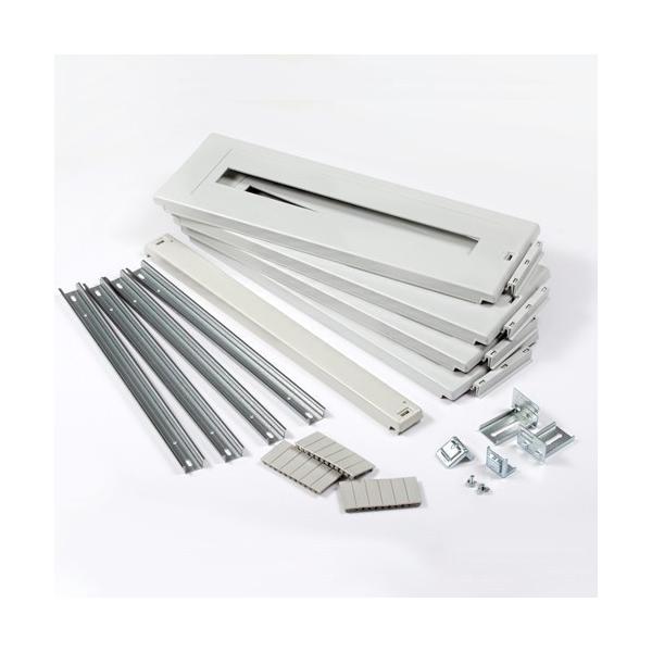KIT TAPAS PLÁSTICAS SUPERFICIE + 5 RAÍL DIN (4 TAPAS 150 + 1 TAPA CIEGA 50)