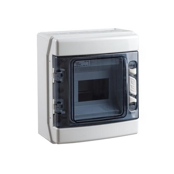 COFRET DISTRIBUCIÓN COMPACTO SUPERFICIE 1x6 MÓDULOS (ABS) PUERTA TRANSPARENTE