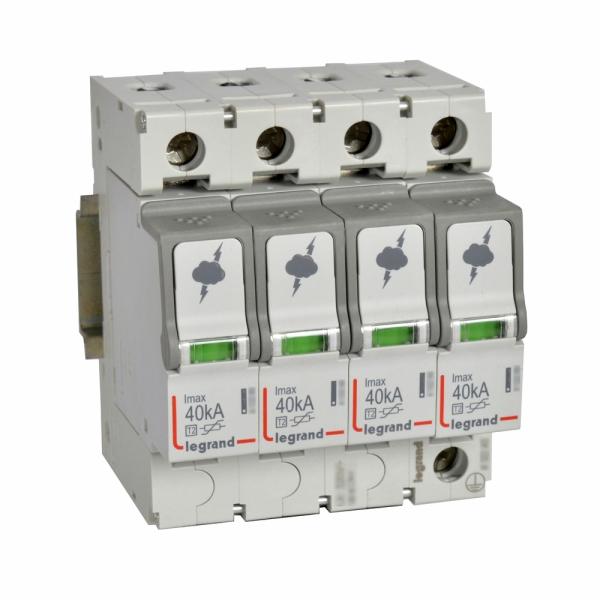 Descargador de sobretensiones de baja tensión tipo T2 Imax 40kA/polo - 4P
