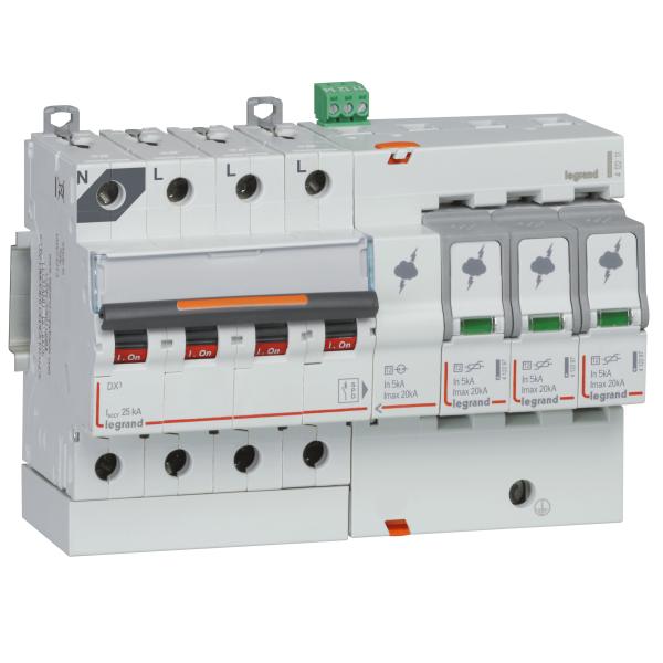 SPD con protección ICC 25KA T2 IMAX 20KA 3P+N