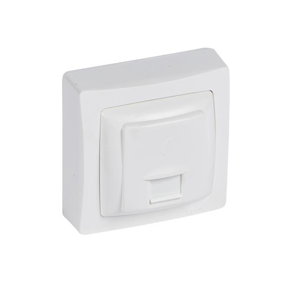 Base de teléfono RJ12 - Oteo - monobloc - 6 contactos - 1 salida - Blanco