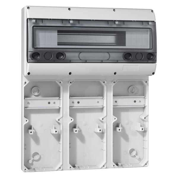 Combinado P17 para 3 placas de 280x125mm. Carril DIN 18mod de 17,5mm, 16A