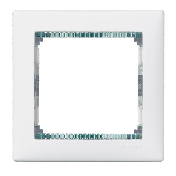 Placa embellecedora Valena de 1 elemento de color blanco/cristal