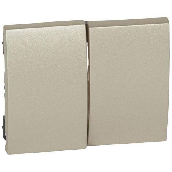 TECLA TITANIO PARA DOBLE INTERRUPTOR CONMUTADOR GALEA
