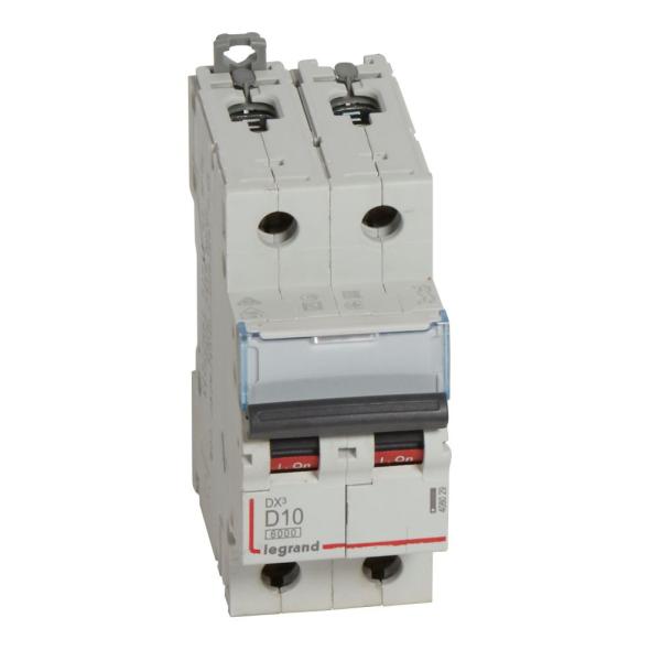 Magnetotérmico DX³ 6000/10kA - 2P - 230/400V~ - 10A - curva D