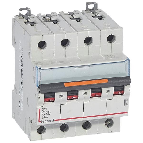 Magnetotérmico DX³ 25kA - 4P - 400V~ - 20A - curva C
