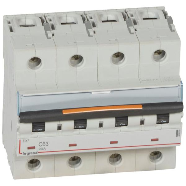 Magnetotérmico DX³ 25kA - 4P - 400V~ - 63A - curva C