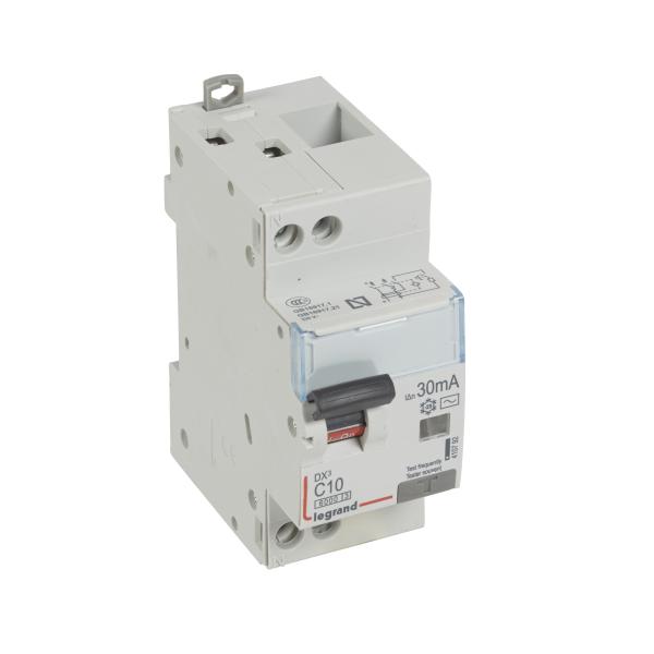 Magnetotérmico diferencial DX³ 6000/10kA-1P+N- 230V~ -10 A-curva C- 30mA-tipo AC