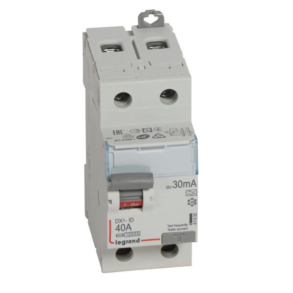Interruptor diferencial DX³ - 2P - 230V~ - 40A - Tipo A - 30mA - 2mod