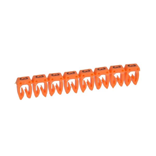 Etiqueta CAB 3 para cableado de 0,5 a 1,5² - cifra 3 - naranja