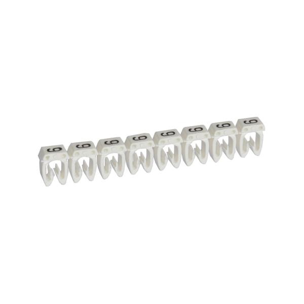 Etiqueta CAB 3 para cableado de 0,5 a 1,5² - cifra 9 - blanco