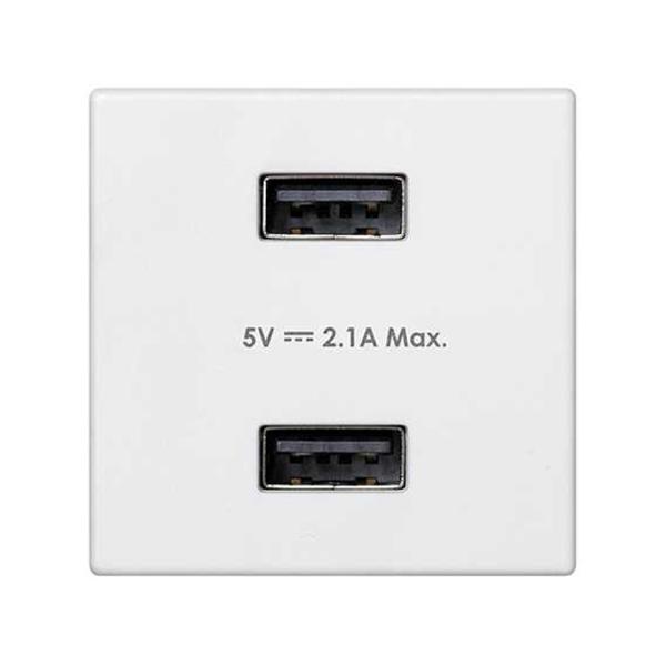 Cargador de 2x2,1A 5V/DC mediante puerto USB tipo A blanco Simon K45