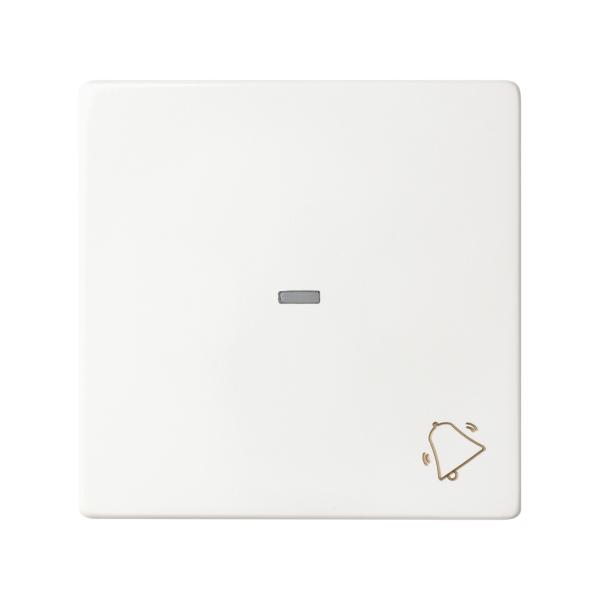 Tecla individual con grabado campana para pulsador blanco mate Simon 82 Concept