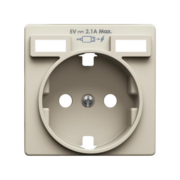 Tapa para la base de enchufe schuko con 2 cargadores USB tipo A 10,5W marfil Simon 82