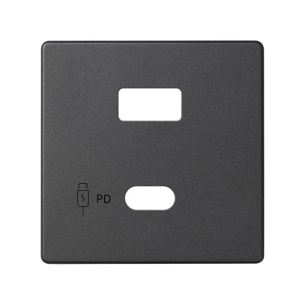 Placa para cargador USB A+C Quickcharge grafito Simon 82