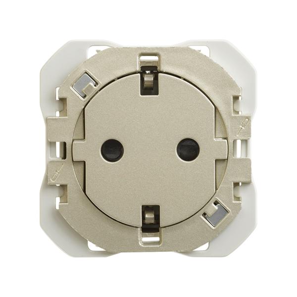 Base de enchufe schuko clean 16A 250 V~ con sistema de embornamiento a tornillo cava Simon 270
