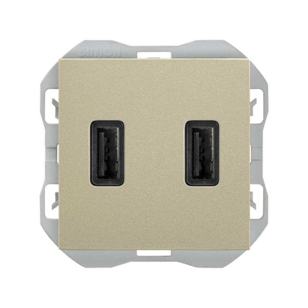 Cargador USB doble 3,1A con smartcharge tipo A cava Simon 270