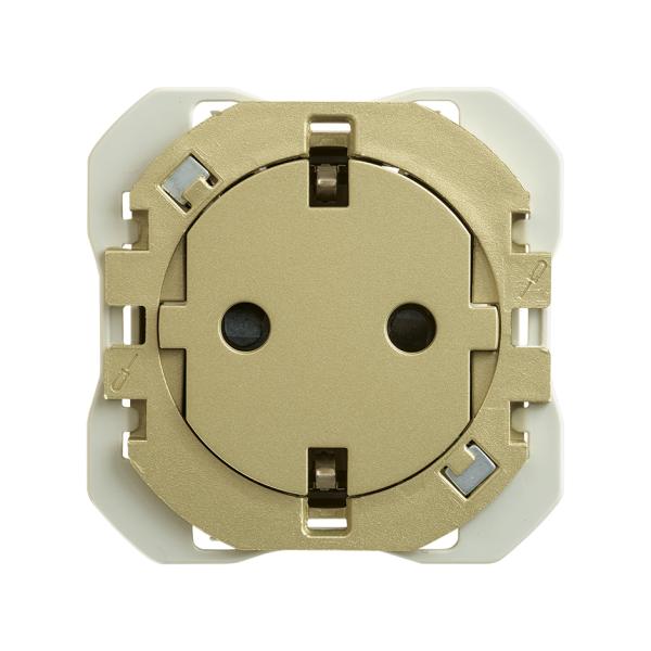 Base de enchufe schuko clean 16A 250 V~ con sistema de embornamiento a tornillo bronce Simon 270