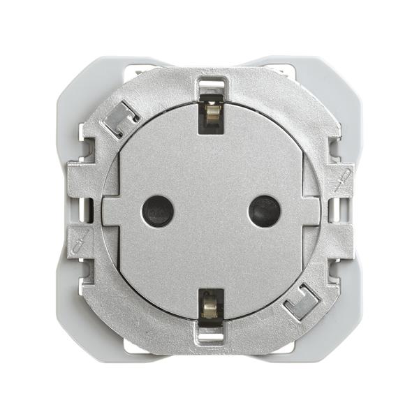 Base de enchufe schuko clean 16A 250 V~ con sistema de embornamiento a tornillo aluminio Simon 270