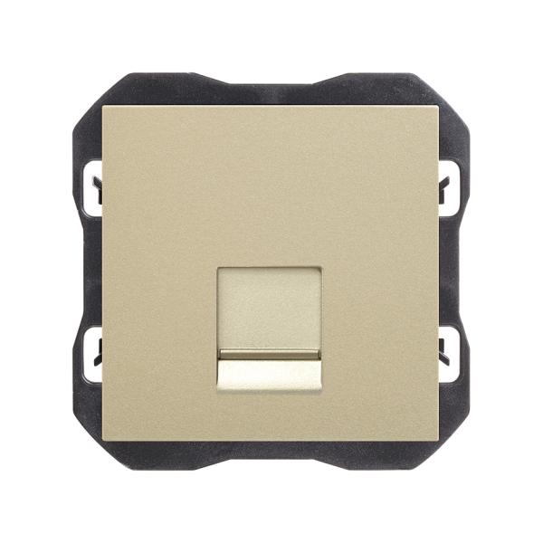 Tapa de voz y datos plana con guardapolvo con 1 conector RJ45 cava Simon 270