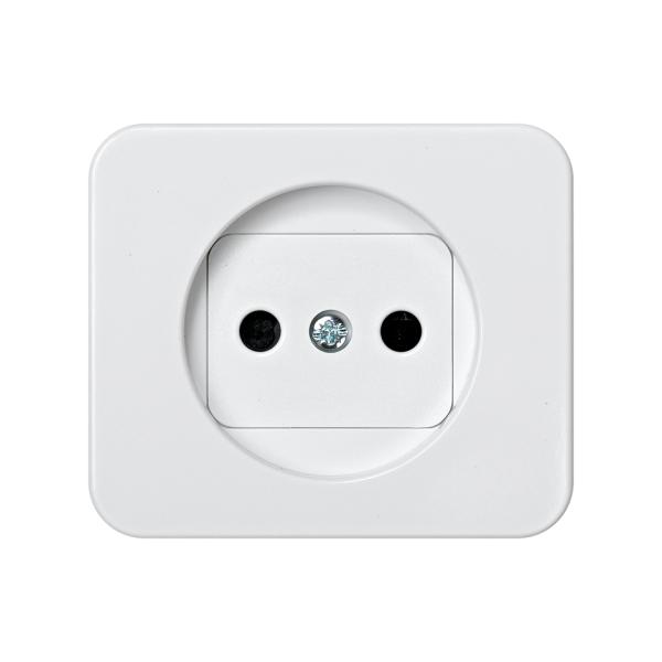 Tapa con dispositivo de seguridad para la base de enchufe bipolar blanco Simon 75