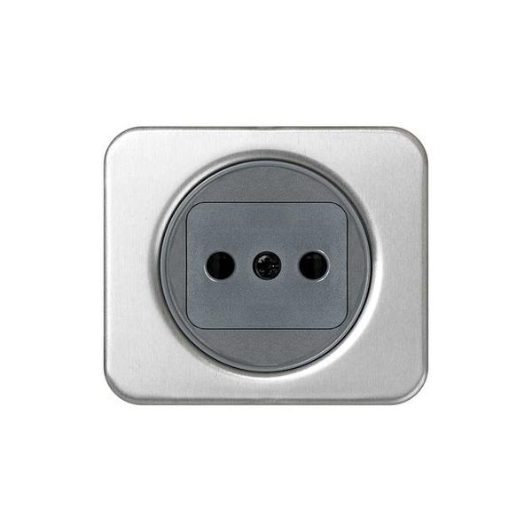 TAPA ENCHUFE SIMON 75 2P SEGURIDAD ALUMINIO