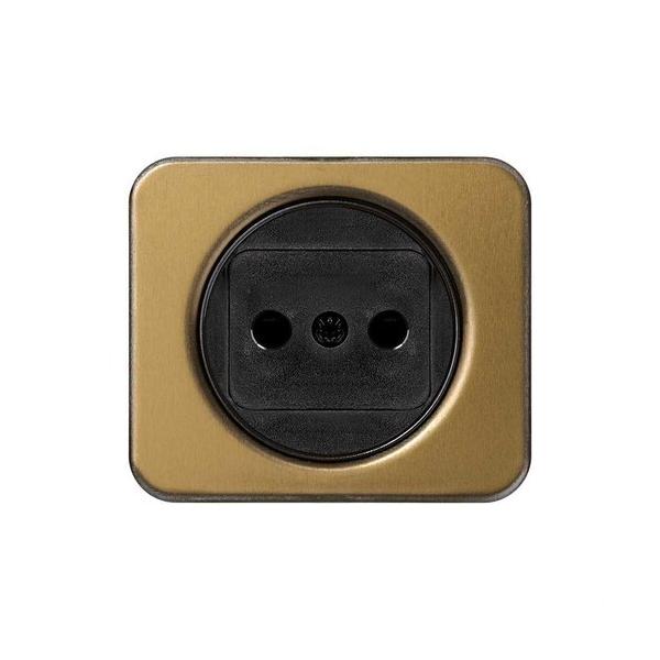 TAPA ENCHUFE 2 POLOS SEGURIDAD SIMON 75 BRONCE
