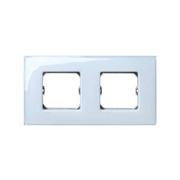 PLACA SIMON 27 NEOS CON 2 MÓDULOS ANCHOS Y 4 ESTRECHOS AZUL SIN GARRAS