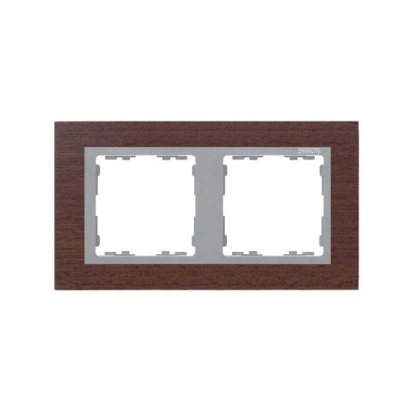 Marco para 2 elementos wengué interior aluminio Simon 82 Nature