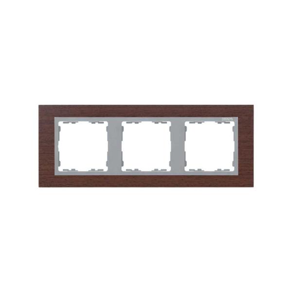 Marco para 3 elementos wengué interior aluminio Simon 82 Nature