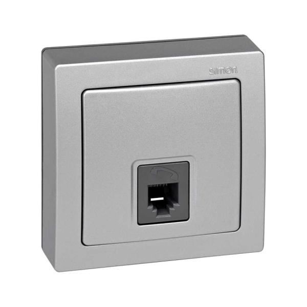 TOMA TELEF.RJ-12 MONOBLOC  (ALUMINIO)