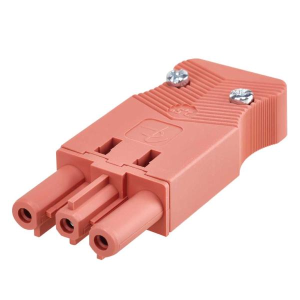 Conector rápido aéreo "Hembra" de 3 polos con alojamiento para sistema de bloqueo de latiguillo electrico rojo Simon Cableado electrico