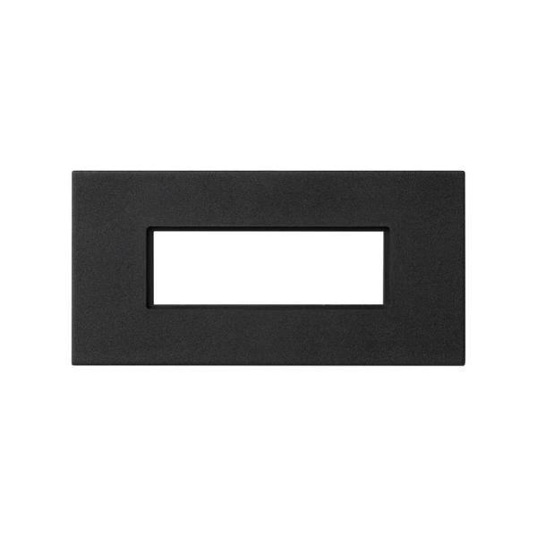 Placa embellecedora para 1 conector de conexión rápida de 5 polos macho o hembra de 2 elementos negro Simon K45