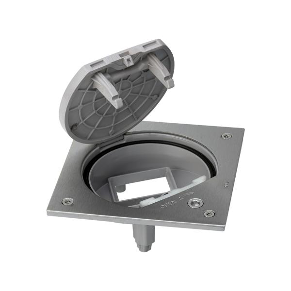 Unidad portamecanismos IP66 con cierre de seguridad para una función de 1 elemento acero inox Simon K45