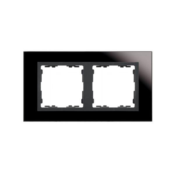Marco para 2 elementos cristal negro interior grafito Simon 82 Nature