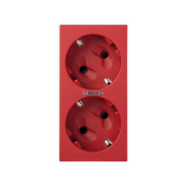 BASE ENCHUFE SIMON 500 CIMA DOBLE SCHUKO POR CORTE CON LED ROJO