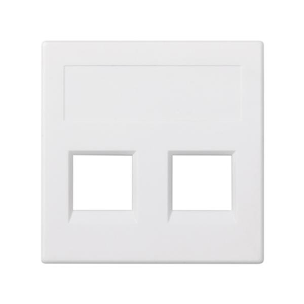 Placa de voz y datos plana sin guardapolvo para 2 RJ45 de 3M® de 1 elemento blanco Simon 500 Cima