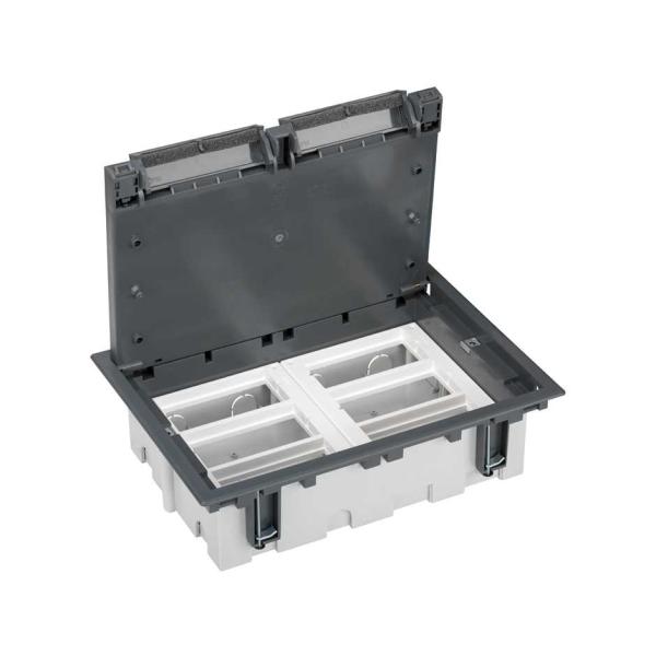 CAJA SUELO SIMON 500 CIMA CON 6 MDULOS 90mm GRIS