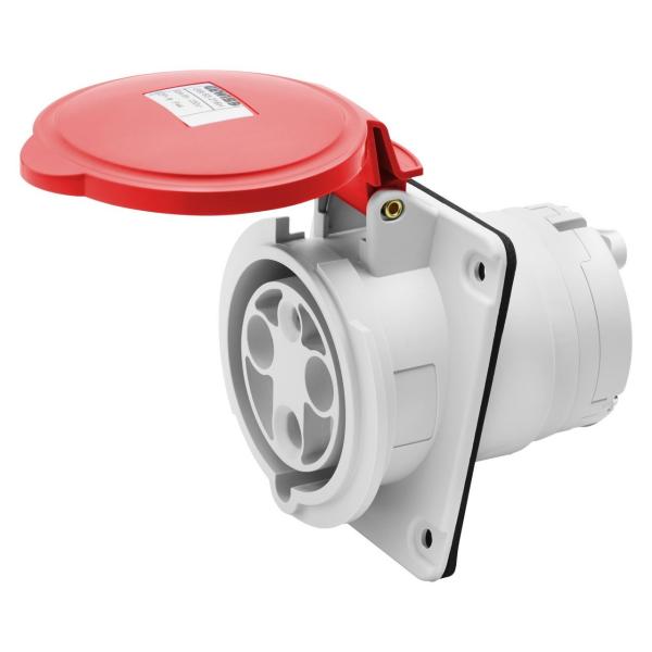 BASE FIJA DE EMPOTRAR A 10° HP 3P+N+T 63A 346-415V 50-60Hz 6h ROJO IP44/54