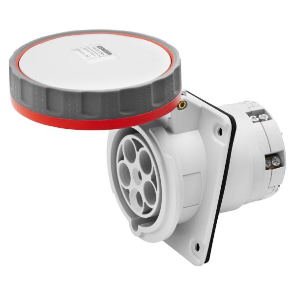 BASE FIJA DE EMPOTRAR A 10° HP 3P+N+T 63A 380-415V 50-60Hz 6h ROJO IP66/67