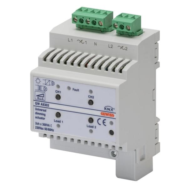 ACTUADOR DIMMER UNIVERSAL KNX 300VA 4 MDULOS DIN 1 CANAL