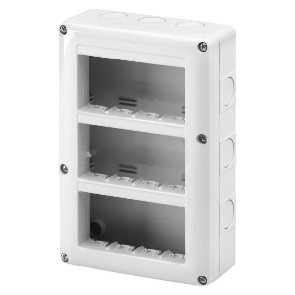 CONTENEDOR PROTEGIDO CON 4x3 MÓDULOS GRIS RAL 7035 APTO PARA APARATOS IP40
