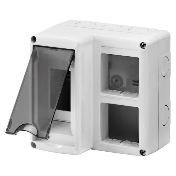 CONTENEDOR PROTEGIDO PARA INSTALACIÓN DE 2 MÓDULOS DIN CON 2x2 MÓDULOS 27 COMBI