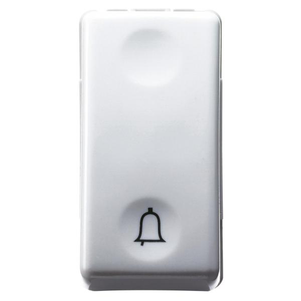 PULSADOR 1P 250V AC NA DE 10A SÍMBOLO DE TIMBRE 1 MÓDULO BLANCO