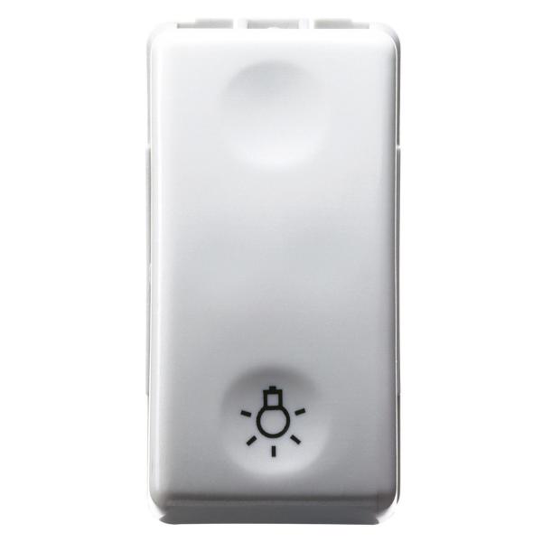 PULSADOR 1P 250V AC NA DE 10A SÍMBOLO DE LUZ 1 MÓDULO BLANCO