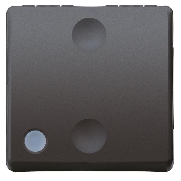 PULSADOR 1P 250V AC DE 10A ILUMINABLE 2 MÓDULOS EN NEGRO