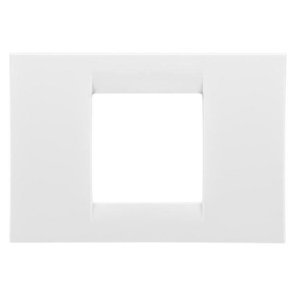 PLACA VIRNA 2 MÓDULOS EN TECNOPOLÍMERO BLANCO NUBE ACABADO BRILLANTE