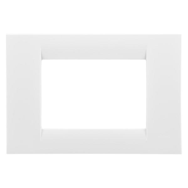 PLACA VIRNA 3 MÓDULOS EN TECNOPOLÍMERO BLANCO NUBE ACABADO BRILLANTE