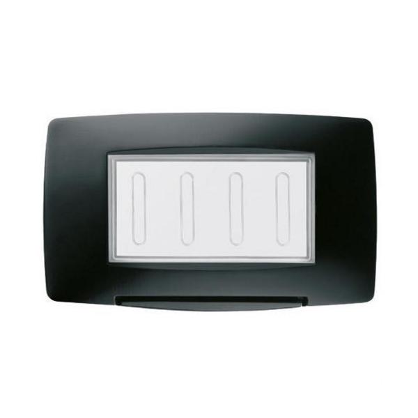 PLACA ESTANCA 4 MDULOS NEGRO IP55 PARA CAJA RECTANGULAR